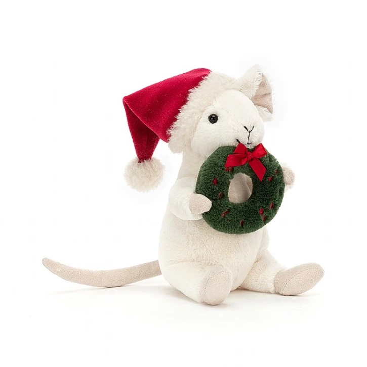 Peluche de Noël merry mouse wreath jellycat